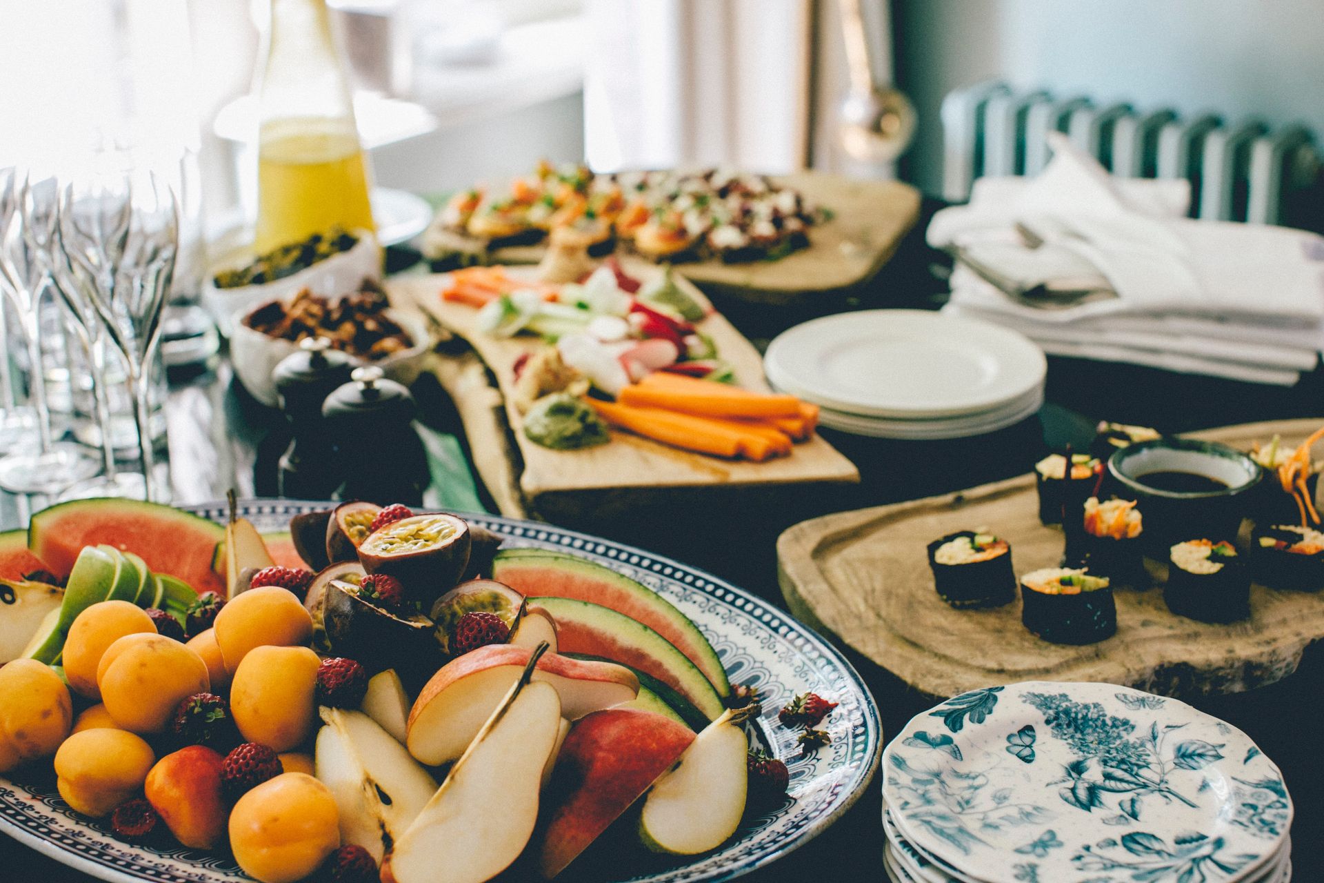 Food cravings - food feast on table