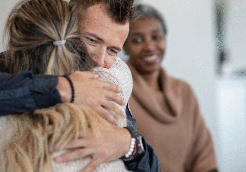 A group therapy session at New Leaf Recovery: drug and alcohol rehab Wimbledon